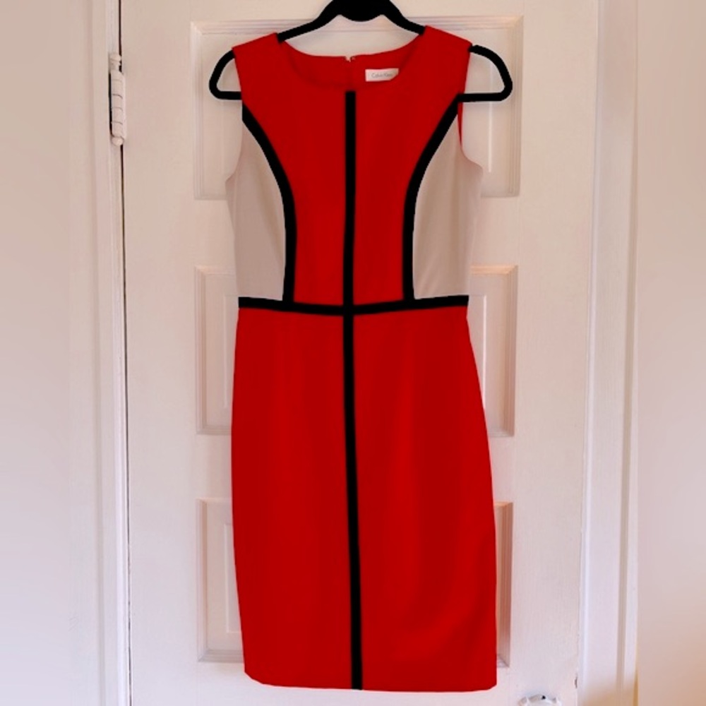 Calvin Klein Colorblock Pencil Shift Dress